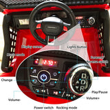 CLARFEY 12V Battery Powered RC Off-Road Jeep for Kids with LED Lights