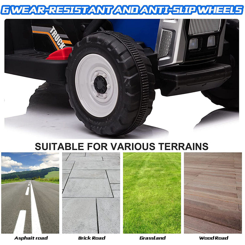 CLARFEY 12V Ride-On Tractor with Trailer and Remote Control for Kids - Music and Fun Included!