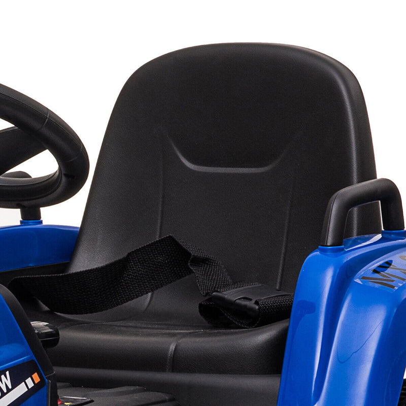 CLARFEY 12V Ride-On Tractor with Trailer and Remote Control for Kids - Music and Fun Included!