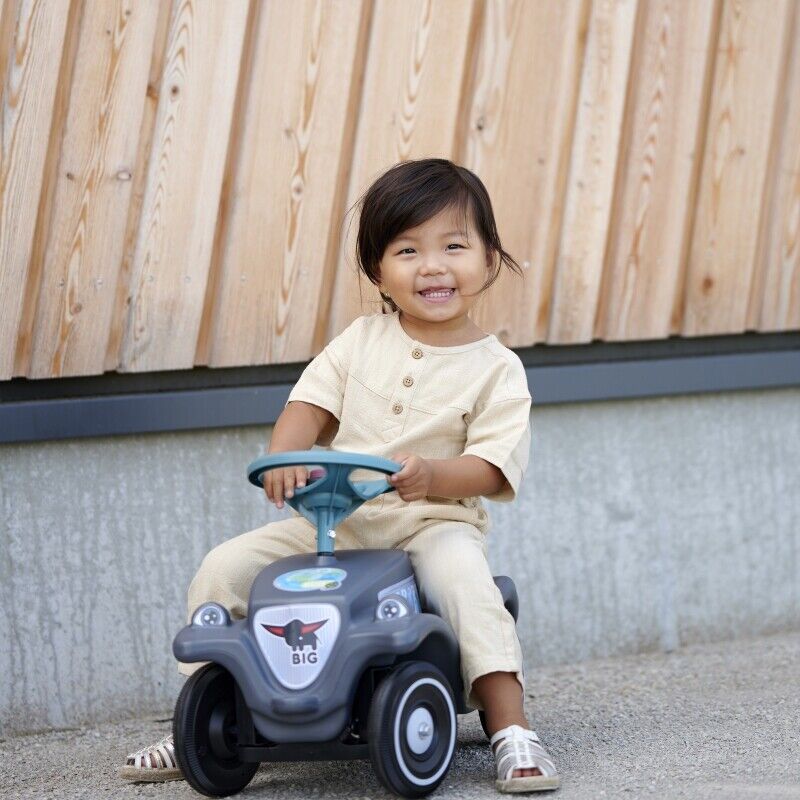 Classic Grey BIG Bobby Car with Horn - Eco-Friendly Ride-On Toy