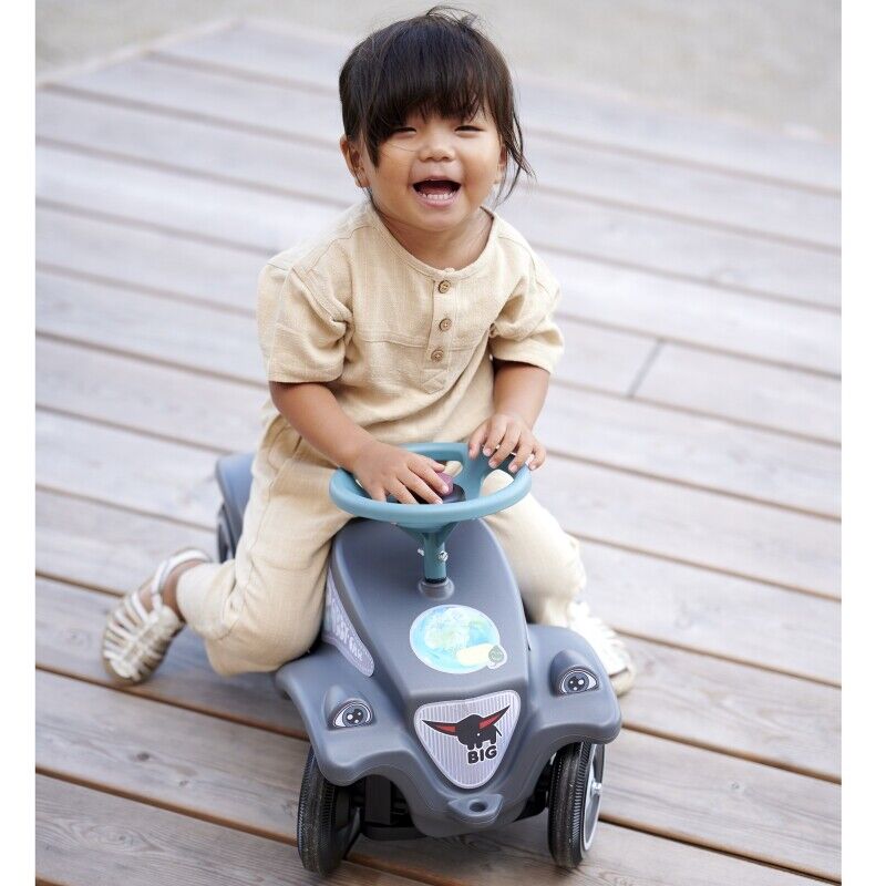 Classic Grey BIG Bobby Car with Horn - Eco-Friendly Ride-On Toy