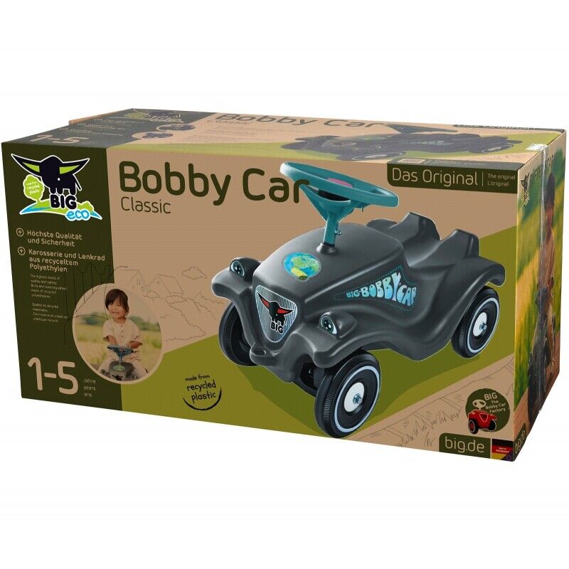 Classic Grey BIG Bobby Car with Horn - Eco-Friendly Ride-On Toy