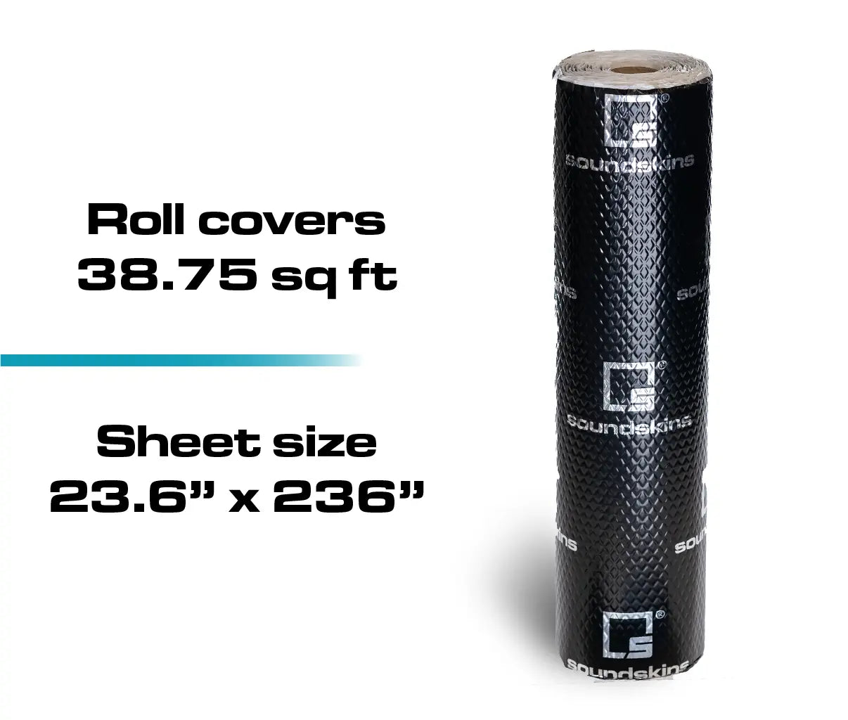 SoundSkins | Classic Black Sound Deadening Kit Double Layer Mat | SSK-CLASSICBLACK | Pure Rubber Butyl & Diamond Embossed Foil, 38.75 sq ft SoundSkins Global
