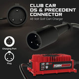 Club Car 48V Golf Cart Charger - Precedent & DS - 48V 15A Lithium, LiFePO4, Lead Acid, AGM FORM Charge