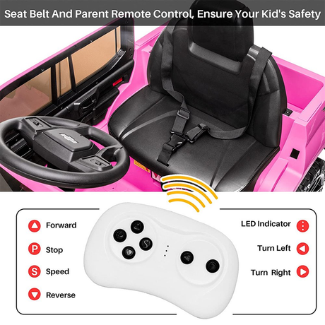 Coche Eléctrico de Juguete para Niños 12V con Baúl, Control Remoto y Reproductor MP3 Integrado