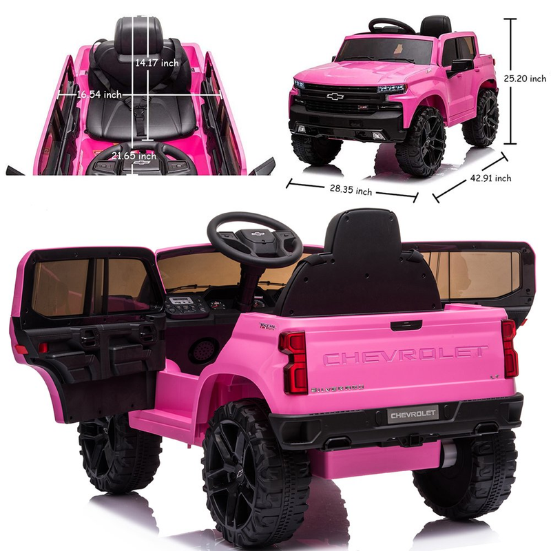 Coche Eléctrico de Juguete para Niños 12V con Baúl, Control Remoto y Reproductor MP3 Integrado