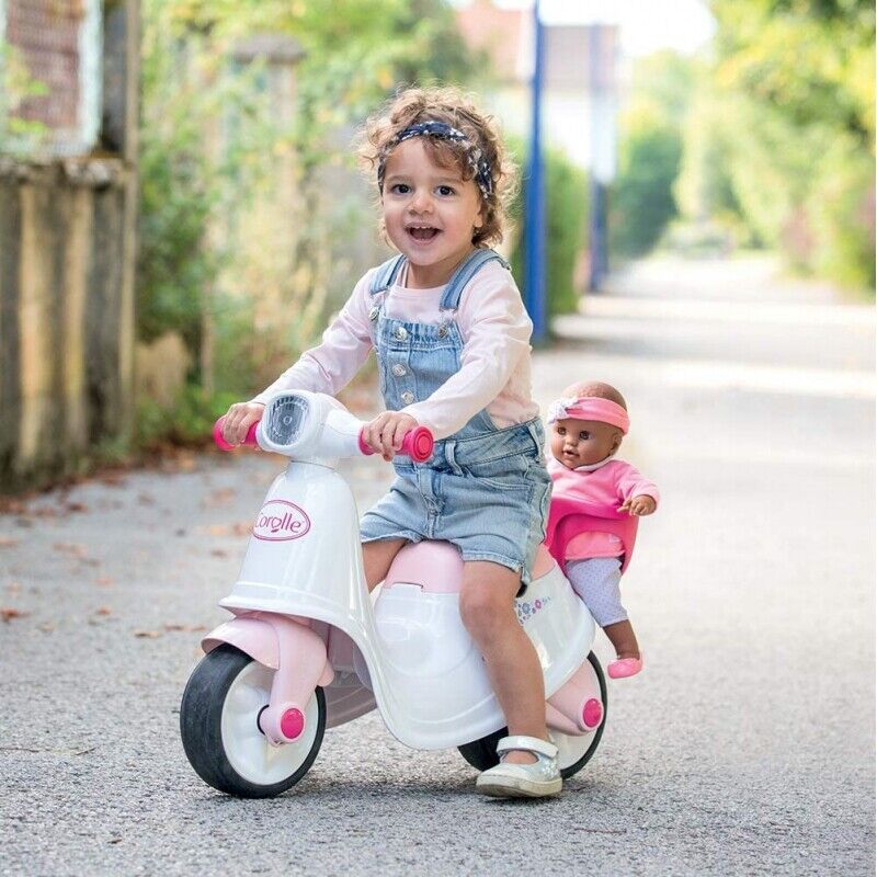 Corolle Ride On Smoby Scooter in White and Pink: The Perfect Ride for Little Ones