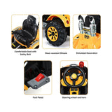 Costway 12V Battery Powered Kids Excavator Truck with Front Loader for Fun Outdoor Play