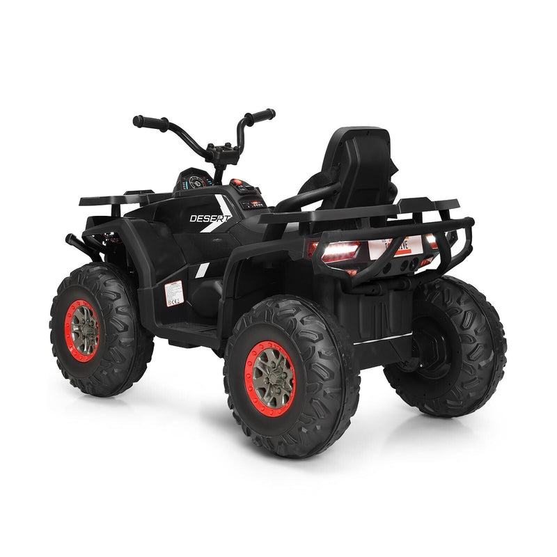 Costway 12V Kids Electric ATV Quad with MP3 Player and LED Lights - 2 Speed Ride On Car