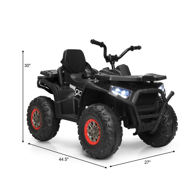 Costway 12V Kids Electric ATV Quad with MP3 Player and LED Lights - 2 Speed Ride On Car