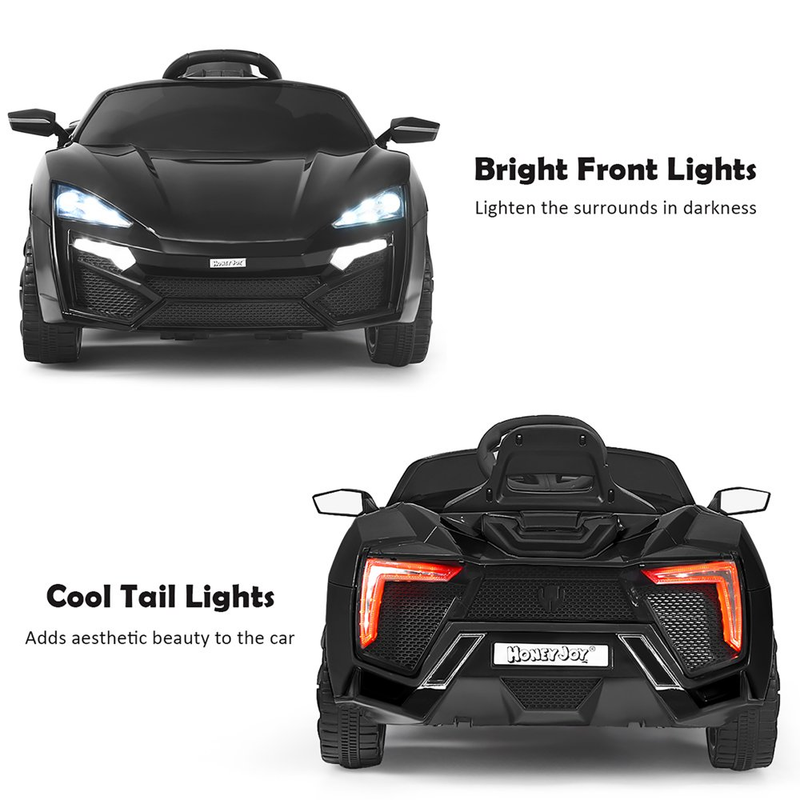 Costway 12V Kids Ride-On Car with Remote Control, Lights, MP3 Player, and Openable Doors