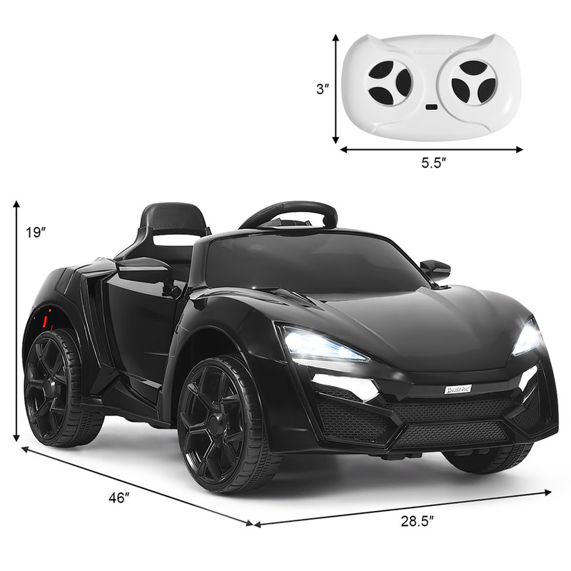 Costway 12V Kids Ride-On Car with Remote Control, Lights, MP3 Player, and Openable Doors
