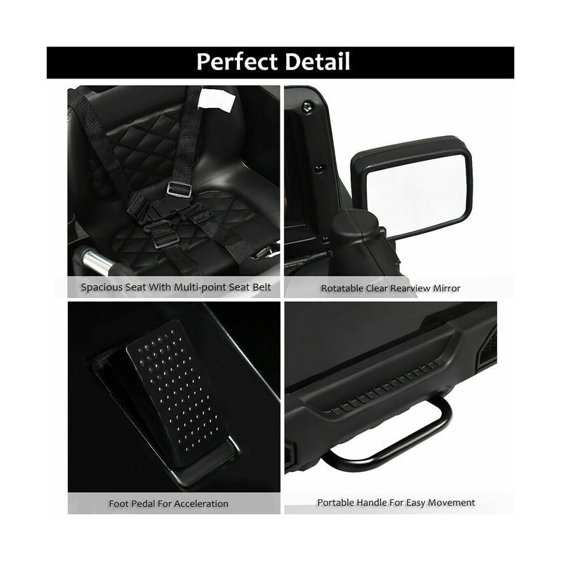 Costway 12V Kids Ride On Truck Car with Remote Control, MP3 Music, and LED Lights in Black