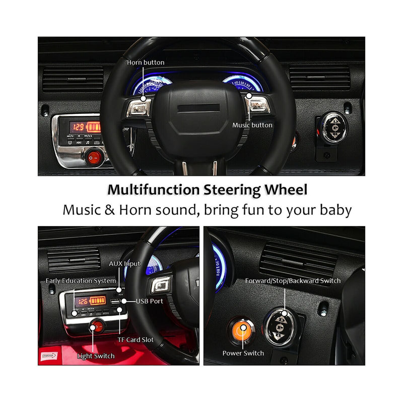 Costway 12V Kids Ride On Truck Car with Remote Control, MP3 Music, and LED Lights in Red