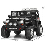 Costway 12V Kids Ride On Truck with Remote Control, Lights, and Music - Black
