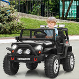 Costway 12V Kids Ride On Truck with Remote Control, Lights, and Music - Black