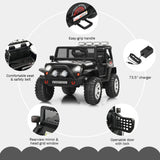 Costway 12V Kids Ride On Truck with Remote Control, Lights, and Music - Black