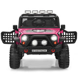 Costway 12V Kids Ride On Truck with Remote Control, Lights, and Music - Pink