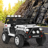 Costway 12V Kids Ride On Truck with Remote Control, Lights, and Music - White