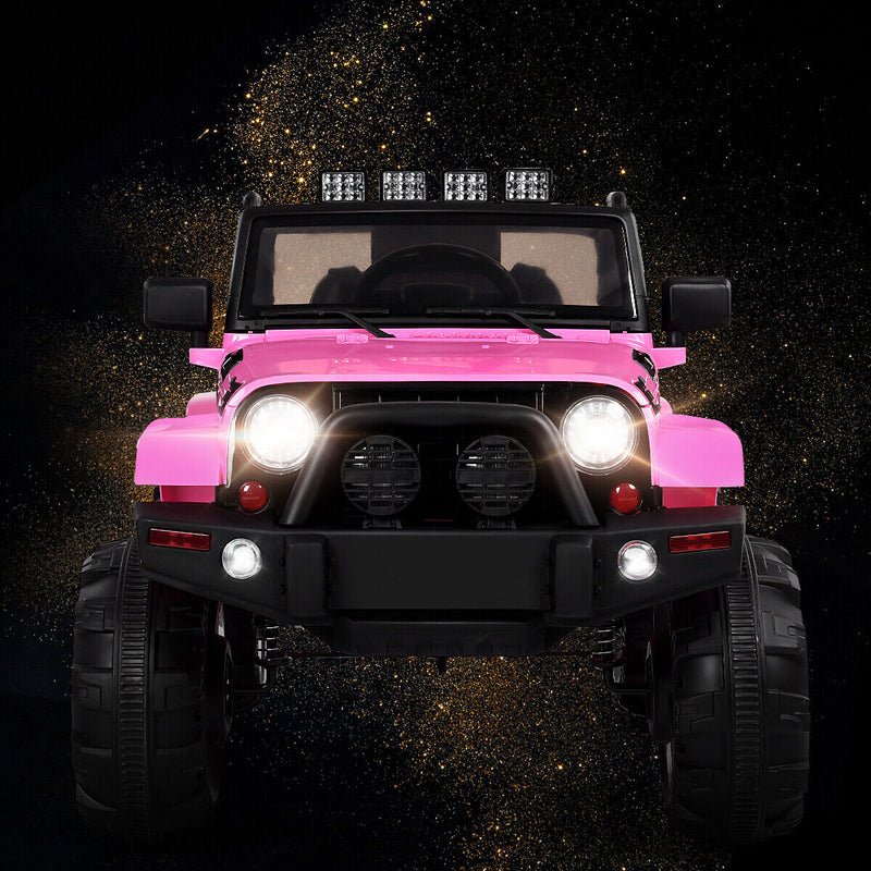 Costway 12V Kids Truck Car with Remote Control, MP3 Music, and LED Lights - Pink Gift Toy