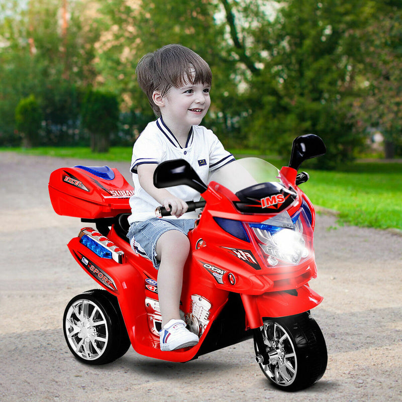 Costway Kids 6V Battery Powered 3-Wheel Ride On Motorcycle Toy
