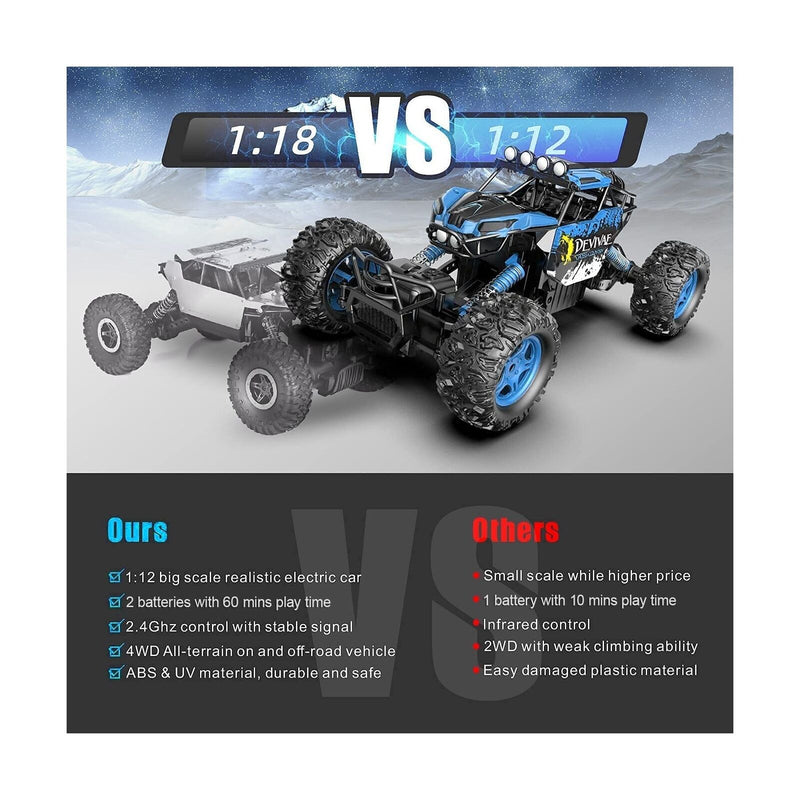 CROBOLL 1:12 RC Car for Boys with Lifting Function and 4WD