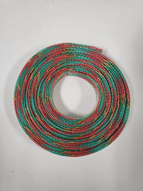 25 FT 3/4" HOLIDAY GREEN RED GOLD STRIPE PET EXPANDO SLEEVING BRAID AC/DC WIRE AND SUPPLY