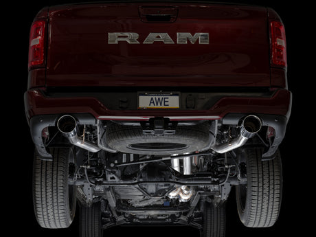 AWE 25+ RAM 1500 3.0TT 0FG Catback Touring Exhaust - Chrome Silver Tips