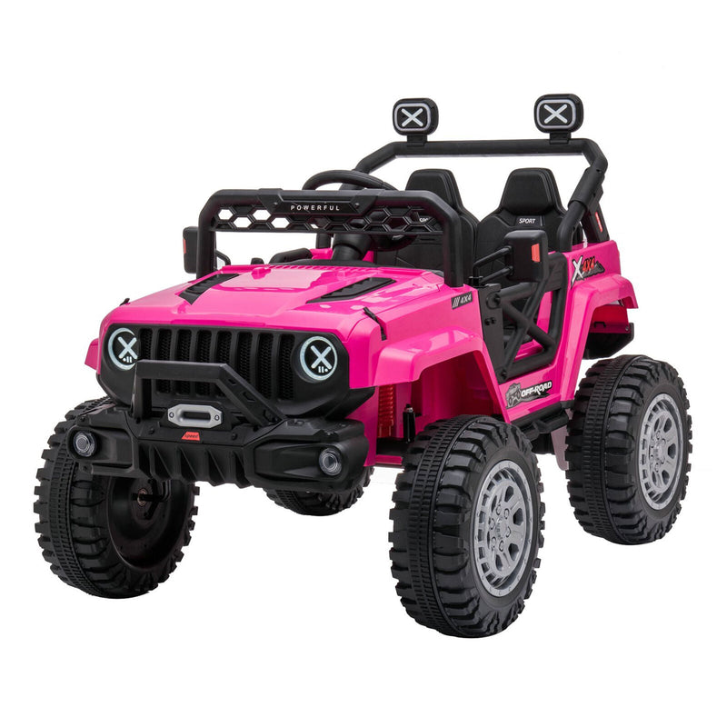 DAKOTT 12V Electric Off Road Ride On Truck with Remote Control for Kids - Pink