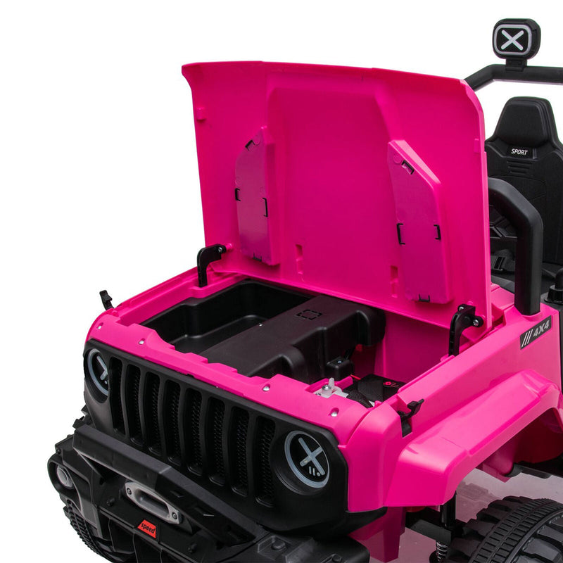DAKOTT 12V Electric Off Road Ride On Truck with Remote Control for Kids - Pink