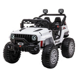 DAKOTT 12V Electric Off Road Ride On Truck with Remote Control for Kids - White