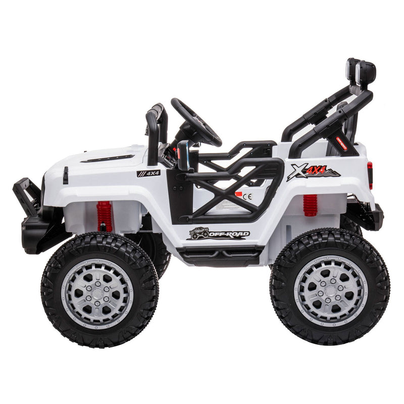 DAKOTT 12V Electric Off Road Ride On Truck with Remote Control for Kids - White