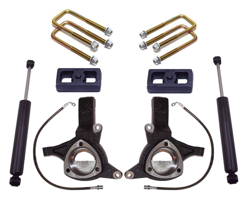 MaxTrac 16-18 GM C1500 2WD w/Stamped Steel Susp. 5in/3in MaxPro Spindle Lift Kit w/MaxTrac Shocks