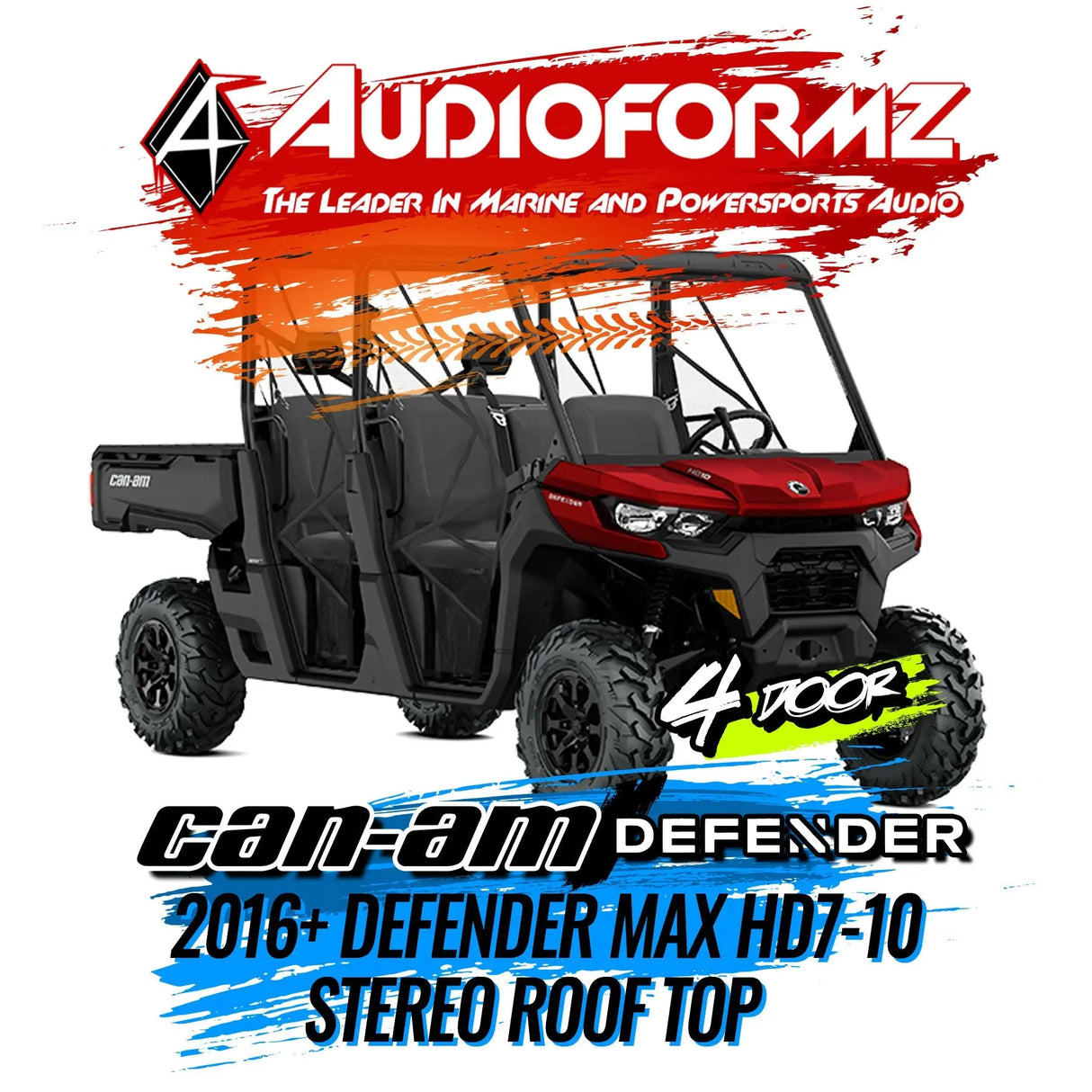 2016+ Can-Am Defender MAX HD7-HD10 Stereo Tops (4-Door) Can-Am