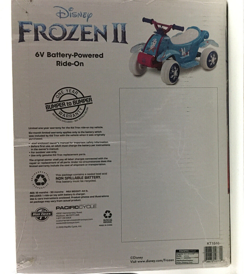 Disney Frozen 2 Kid Trax Quad 6V Battery-Powered Ride-On for Endless Fun!