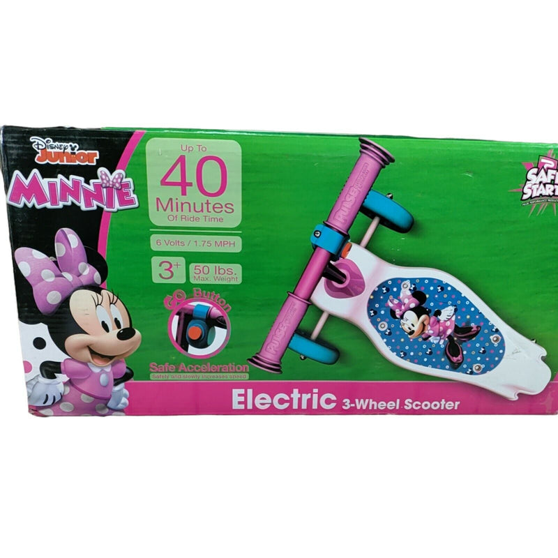 Disney Jr Minnie Mouse Electric 3-Wheel Scooter for Safe and Fun Riding (Ages 3+)