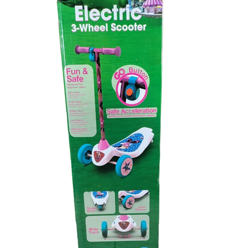 Disney Jr Minnie Mouse Electric 3-Wheel Scooter for Safe and Fun Riding (Ages 3+)