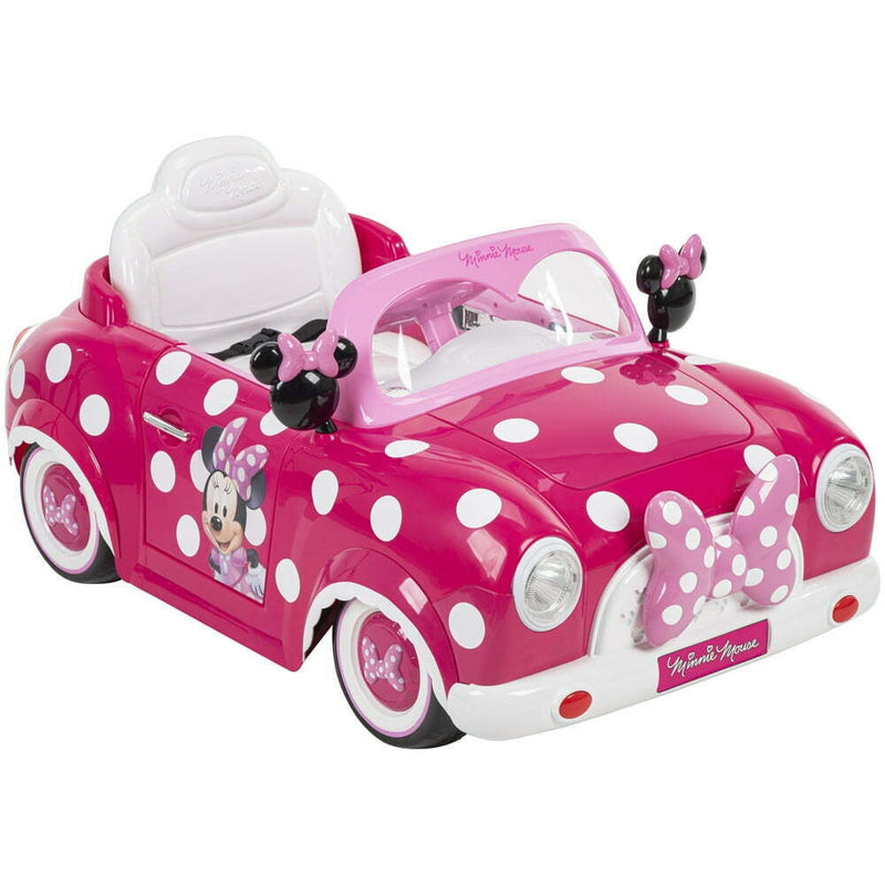 Disney Minnie Mouse 6V Electric Ride-On Convertible Car for Kids 3+ Years by Huffy