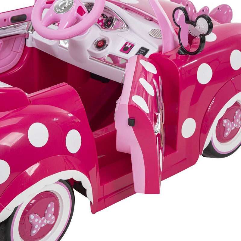 Disney Minnie Mouse 6V Electric Ride-On Convertible Car for Kids 3+ Years by Huffy