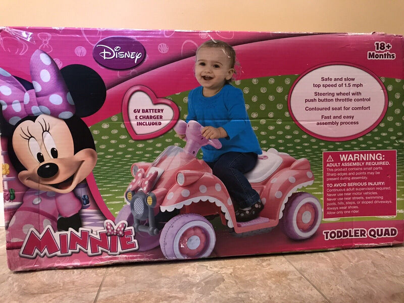 Disney Minnie Mouse 6V Quad Ride On for Toddlers 18+ Months - Brand New in Box