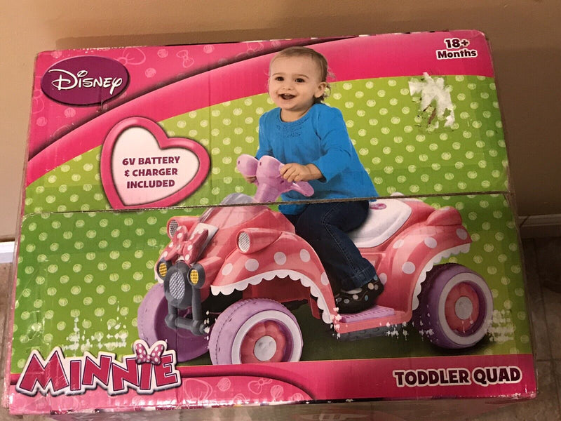 Disney Minnie Mouse 6V Quad Ride On for Toddlers 18+ Months - Brand New in Box