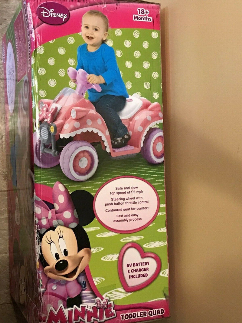 Disney Minnie Mouse 6V Quad Ride On for Toddlers 18+ Months - Brand New in Box