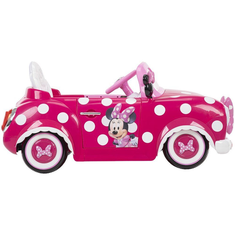 Disney Minnie Mouse Convertible 6-Volt Electric Ride-On Car for Young Fans