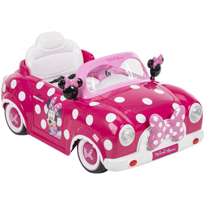Disney Minnie Mouse Convertible 6-Volt Electric Ride-On Car for Young Fans