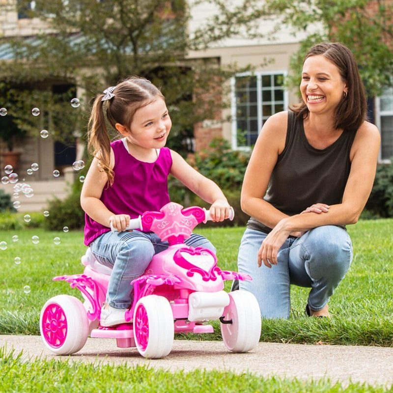 Disney Princess Electric Ride-On Quad with Bubble Action Exhaust in Pink by Huffy