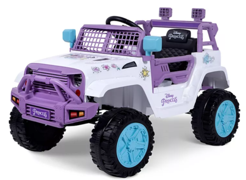 Disney Princess Electric Ride-On SUV for Girls - 6 Volt, White and Purple