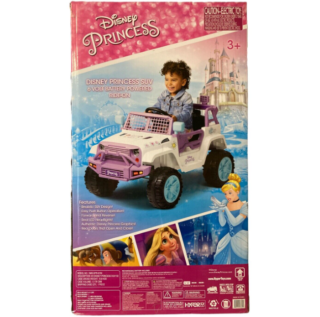 Disney Princess Electric Ride-On SUV for Girls - 6 Volt, White and Purple