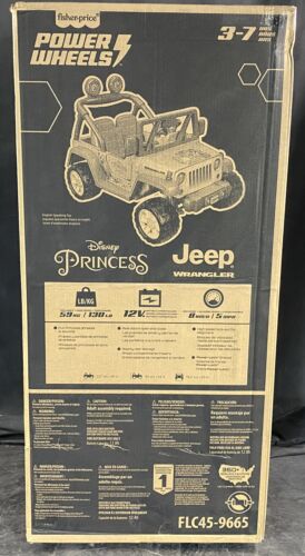 Disney Princess Jeep Wrangler FLC45-9665: Brand New and Sealed Power Wheels Ride-On