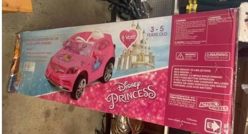 Disney Princess Mercedes 6V Pink Ride-On Car - Brand New in Box - Battery Powered Toy