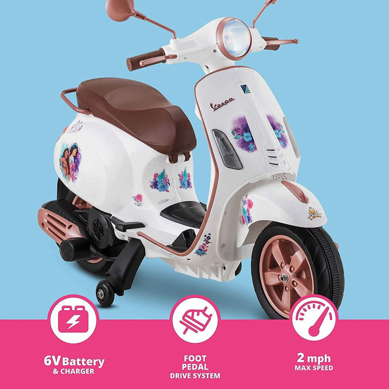 Disney Princess Vespa Scooter Electric Ride On Toy for Toddlers Ages 3-5